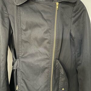 H&M Black Utility Jacket with Gold Zipper